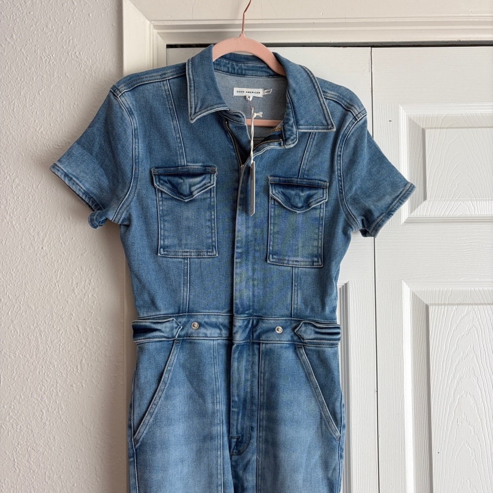 Good American: Fit for success denim jumpsuit Blue 274 - Picture 5 of 13